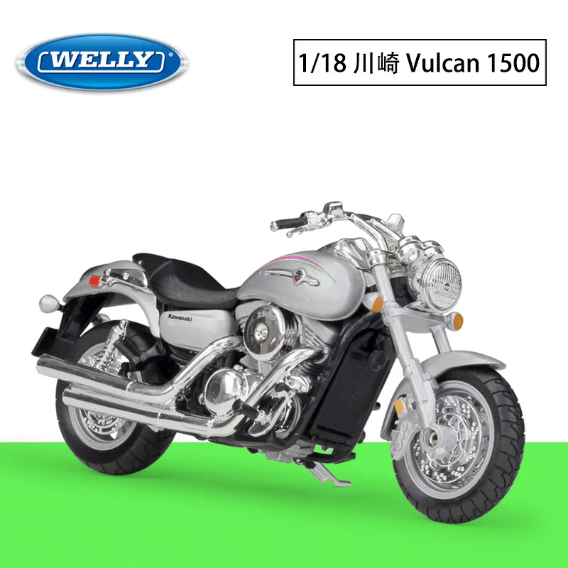 

1:18 WELLY Мотоцикл Kawasaki вулкан 1500 металлический литый сплав модель игрушки подарок