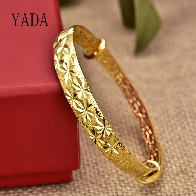 

YADA Gifts Trendy Gold Flower Cuff Bracelets&Bangles For Women Wedding Jewelry Bracelets Friendship Crystal Bracelet BT200134