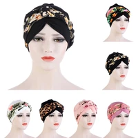 women floral print hat muslim hijab chemo cancer cap islamic hair loss hat head scarf turban cap arab fashion