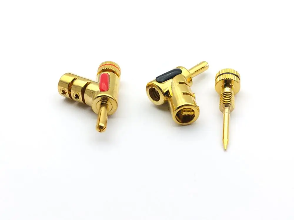 10 шт. высокое качество золотой замок спикер кабель 4 мм разъем типа