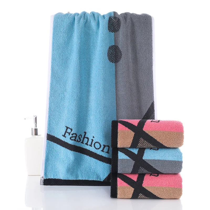 Модное полотенце из чистого хлопка окрашенное в пряже жаккардовое для лица