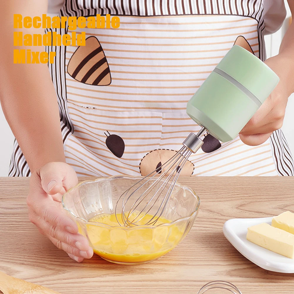 

Wireless Rechargeable Mixer Portable Electric Food Mixers Handheld Blender Power Dough Blender Egg Beater Milk Frother