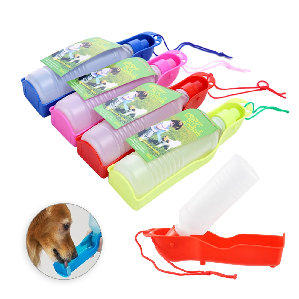 

250ml Pet Dog Water Bottle Plastic Portable Water Bottle Pets Outdoor Travel Drinking Water Feeder Bowl Foldable