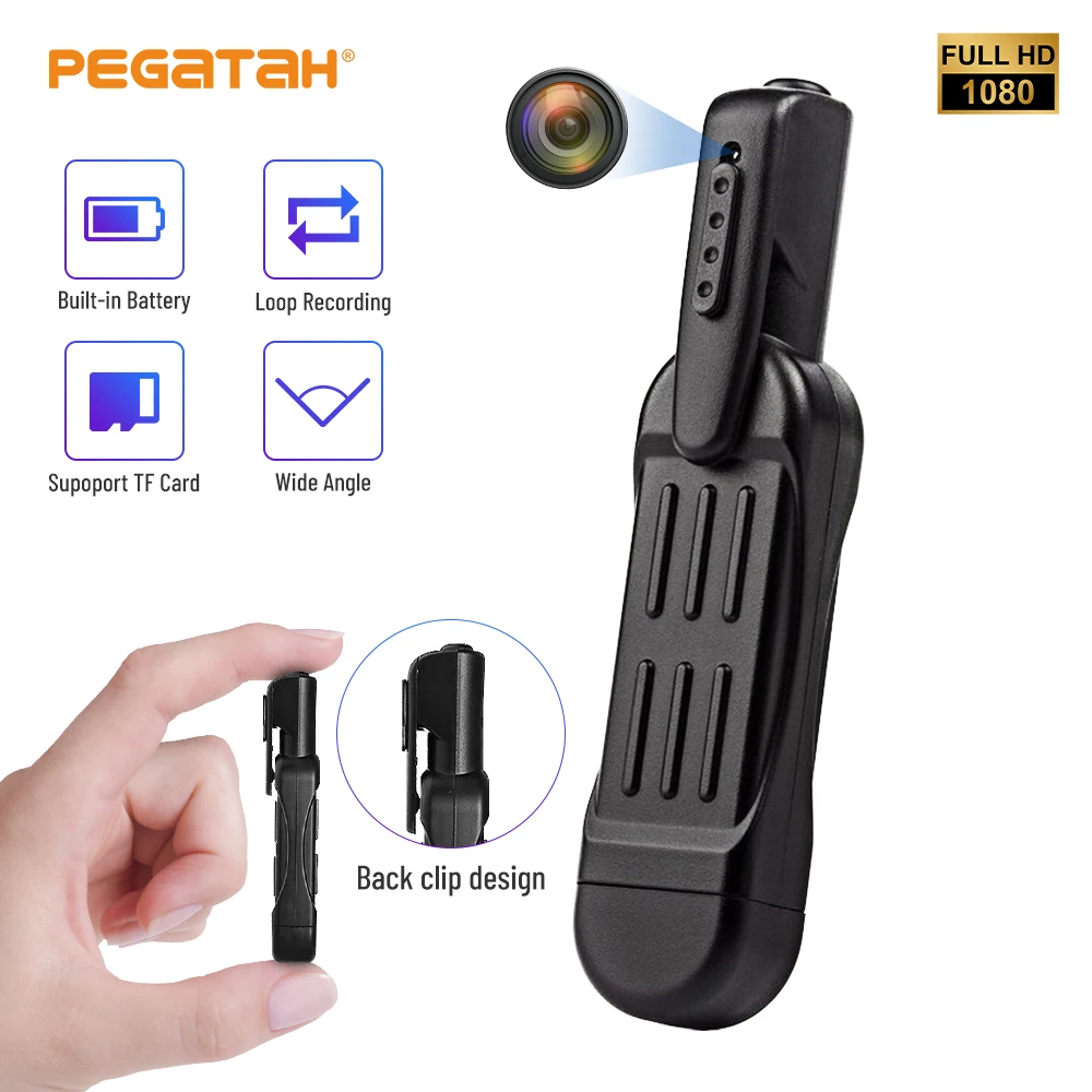 T189 1080P Mini Camera Full HD Back clip Camera Mini DVR Digital Video Surveillance Mini DV Cam Support 32GB Card micro camera