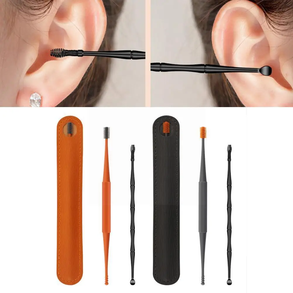 

Ear Wax Removal Tool Ear Cleaning Sticks Earpick Remover Pick Double Silicone Ear Ear Cleaner N1d2