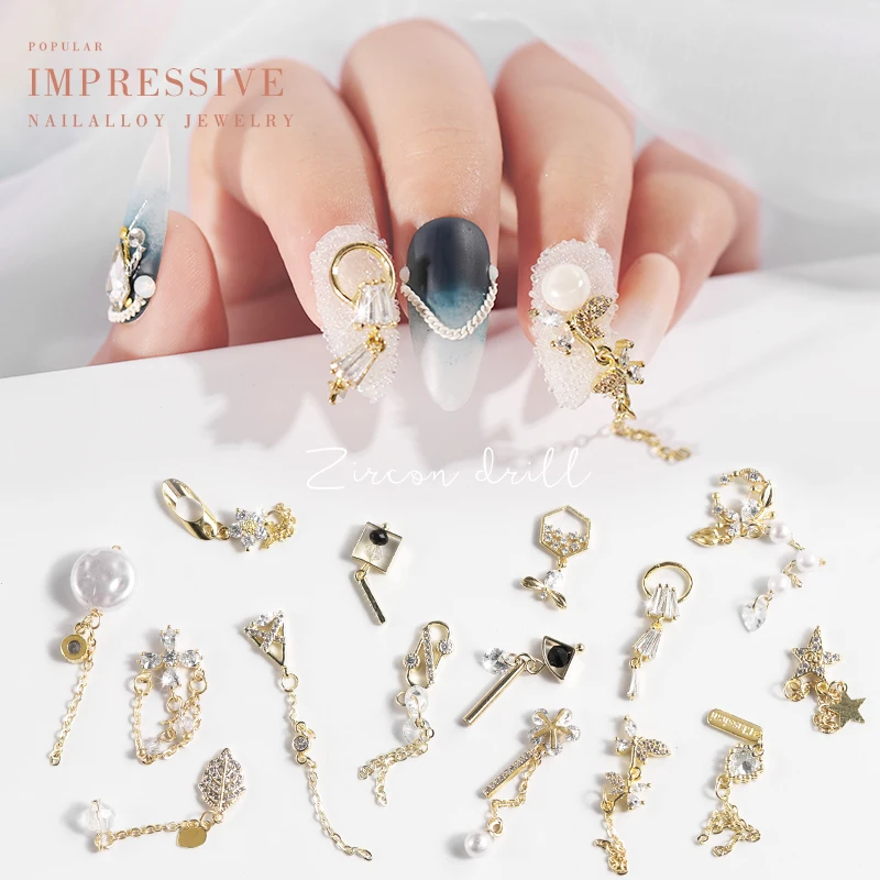 Классический роскошный Strass кристалл цепи дизайн набор для украшения ногтей сплав Циркон для маникюра украшения ногтей части драгоценные камни инструменты