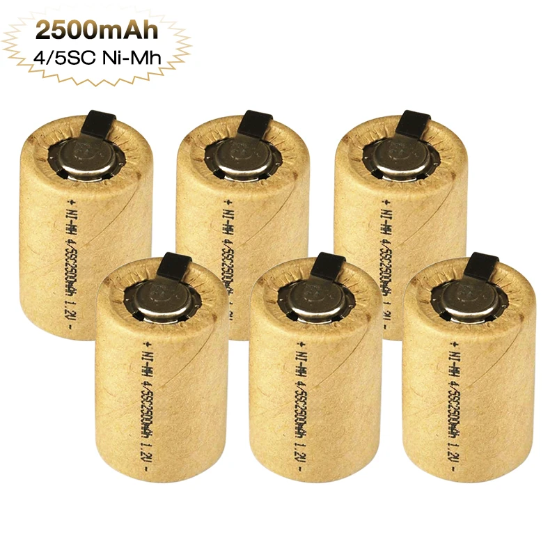 8 15 шт. NiMh 4/5SC 2500 мАч 1 2 в перезаряжаемая батарея SC Sub C Ni MH Cell с сварочными вкладками