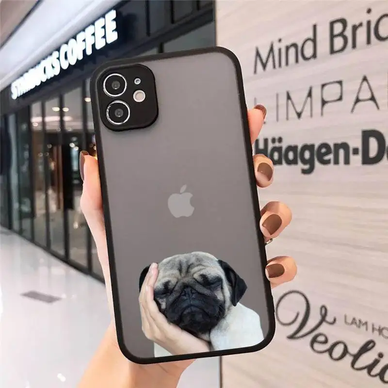 

Cute funny animal bulldog art Phone Case matte transparent For iphone 7 8 11 12 plus mini x xs xr pro max cover