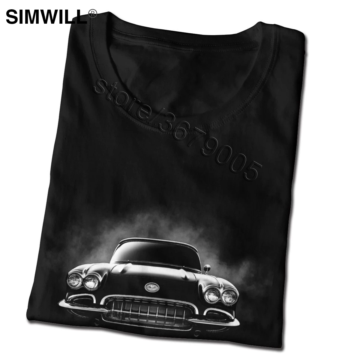 Футболка мужская классическая с принтом гоночного автомобиля хлопковая