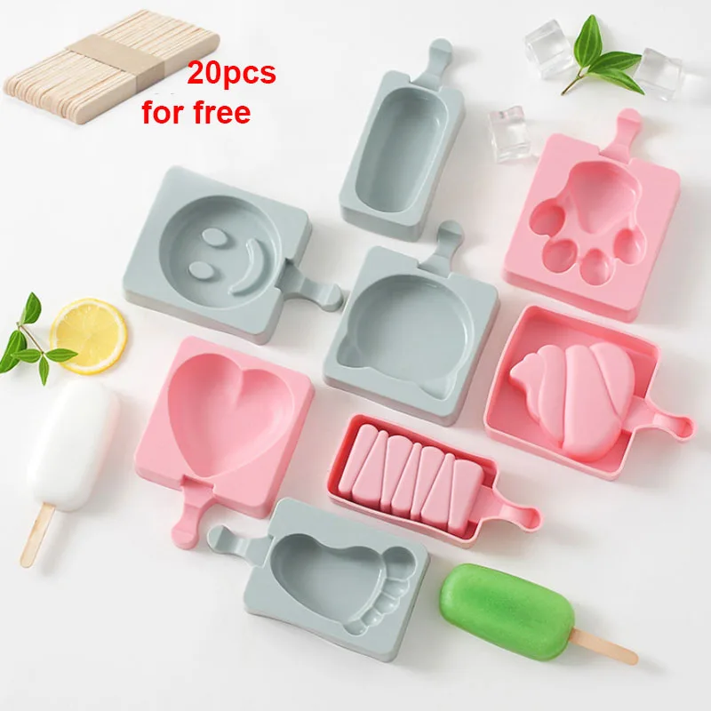 Силиконовые формы для мороженого лапа сердце мороженое с крышкой палочка
