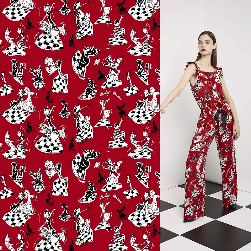 

Fashion Custom Cloth Sewing Fabric By The Yard Italian Brand 27 Styles Of MS Fashion Ladies Dress 100% Polyester Material