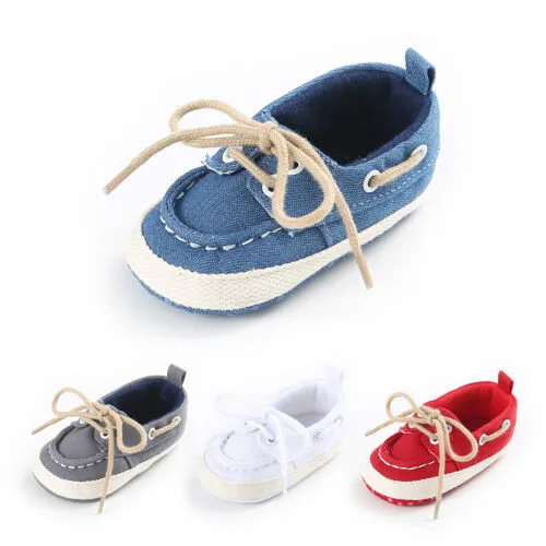 

Baby Boys Girl Newborn Shoes Kids Denim Soft Sole First Walkers Toddler Infant Anti-Slip Prewalker Shoes
