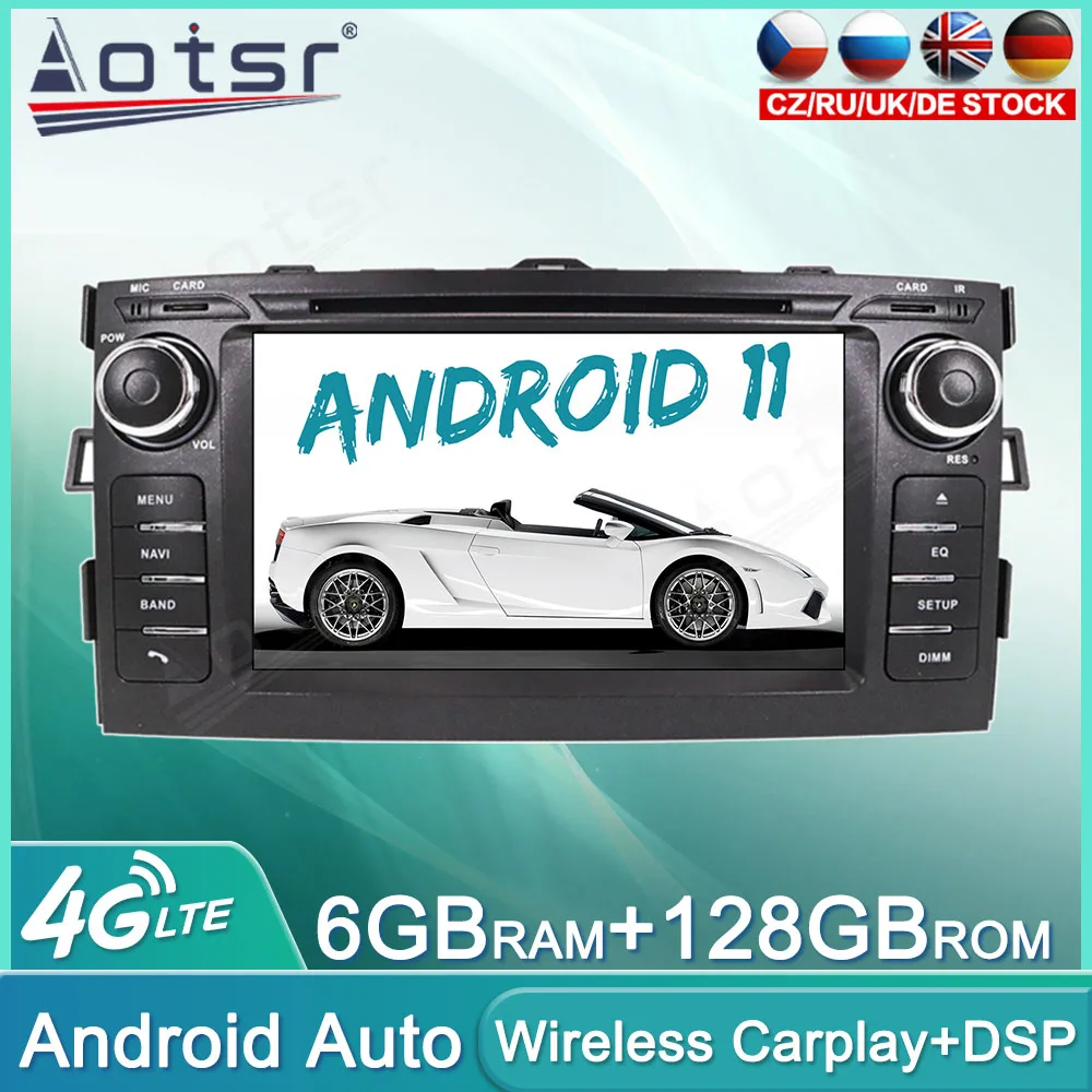 

Автомобильная магнитола на Android 11, 128 ГБ, DVD для Toyota Auris 2006-2012, аудио, мультимедийный плеер, GPS-навигация, автомобильное стерео головное устройс...