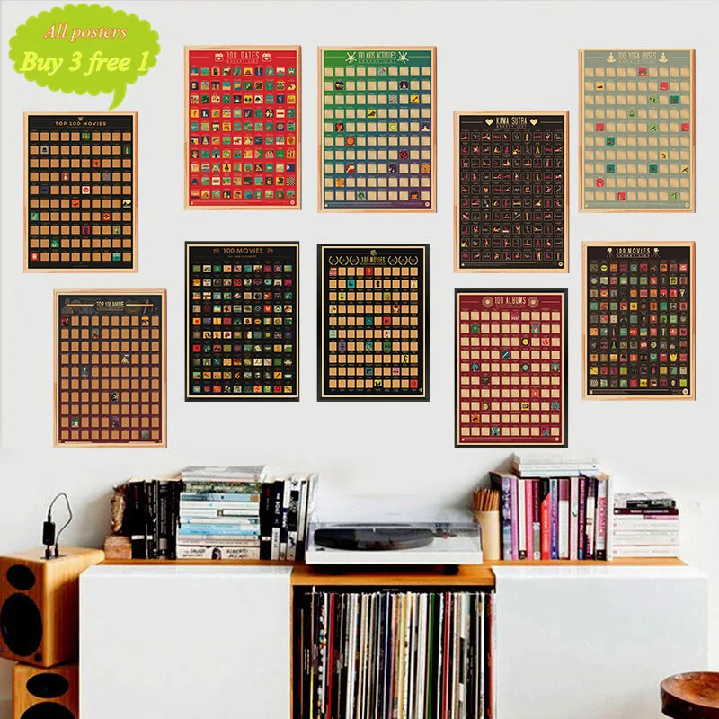 

Декоративная покраска 100/100 Аниме/100 мест/постеры и принты домашний декор аниме комната для стены подростковое искусство