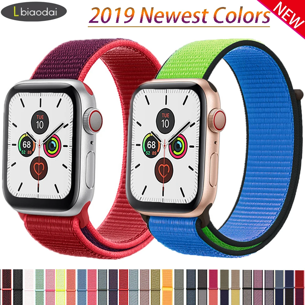 Нейлоновый ремешок для Apple Watch band 42 мм 38 мм iWatch 4 band 44 мм 40 мм Браслет спортивная петля ремешок для часов correa ремень дышащий