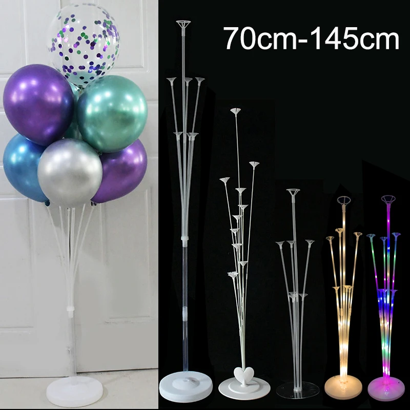

70-145cm LED Light Latex Balloon Stand Column Metal Balloons Holder Wedding Birthday Party Decor Ballon Stick Globos Accessories