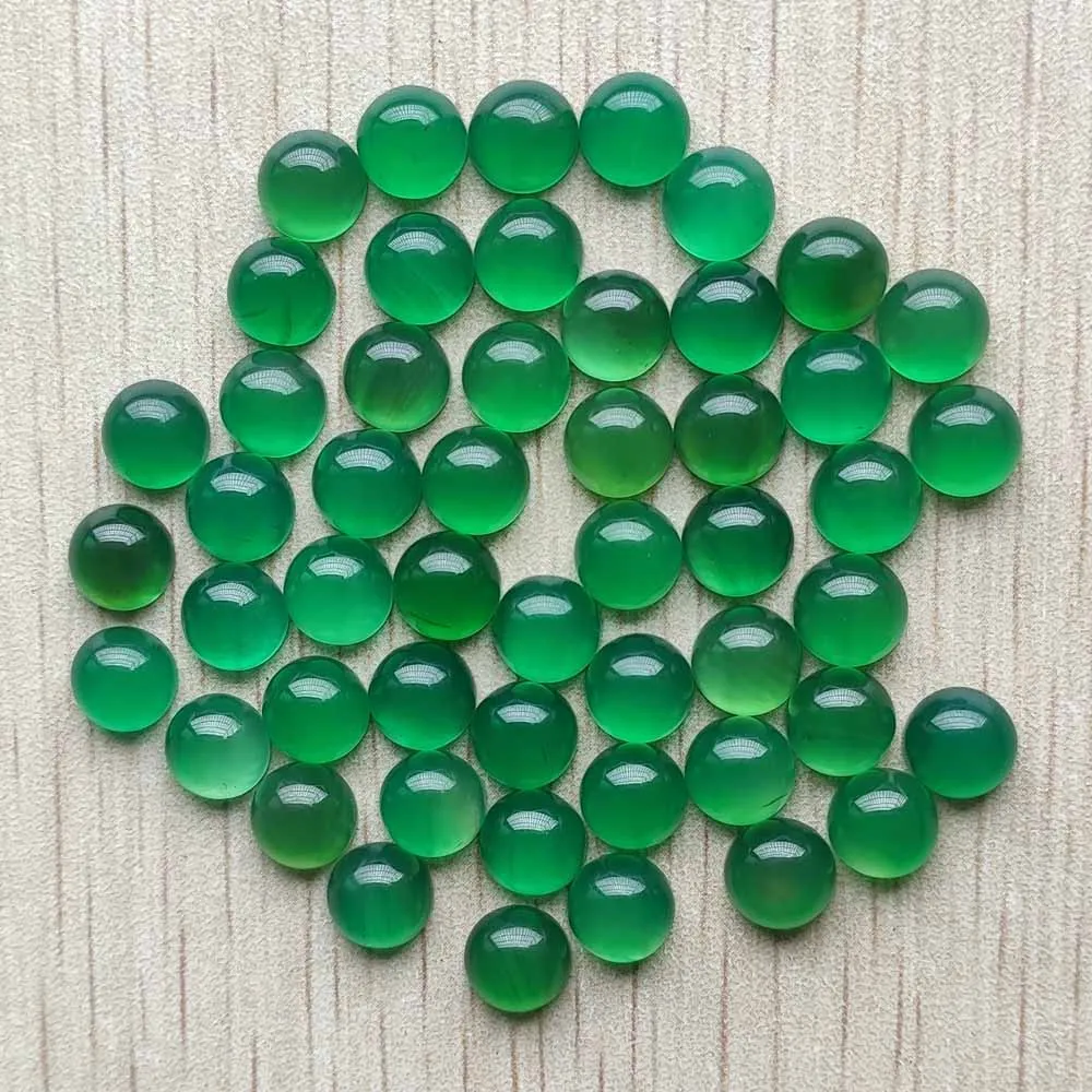 Модный качественный Круглый Кабошон из натурального зеленого оникса 8 мм бусины