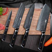 3pcs 67 layers 10cr15mov damascus steel kitchen knife set santoku paring nakiri chef genuine damascus knife wood knife holder