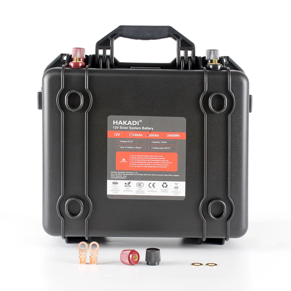 

Lifepo4 Rechargeable Battery 24V 100Ah 8S1P Build in Smart BMS Monitor By Phone With 10A Charger For RV EV Boat Soalr System