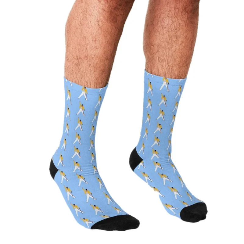 

Funny Freddie Mercury Men's socks Mercury Break Printed rock hip hop Men Happy Socks boys street style Crazy Socks for men