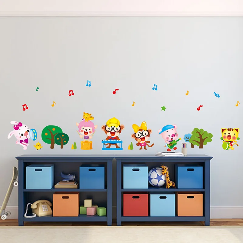 

Kindergarten Classroom Wall Decoration Stickers Bedroom Children's Room Cartoon Animals Can Be Removed Wall Stickers