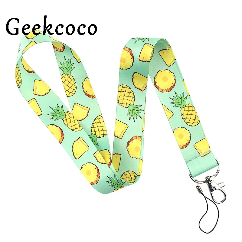 

Lanyard for Keys New pineapple pattern lanyard for Phones USB Flash Drives Keys Keychains ID Name Tag Badge Holders J0686