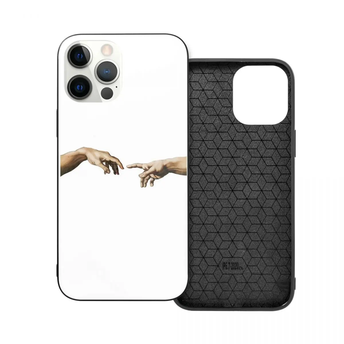 

The Creation Of Adam PC Glass TPU Phone Cover for iPhone 13 12 11 Xs Xr X Pro Max Mini 7 8 Se2 Plus 6 6S