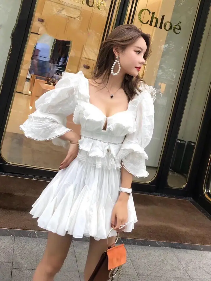 Boho шикарные топы Весна Лето Высокое качество оборки белая сетка вышивка блузки женские сексуальные женские рубашки блузка V734