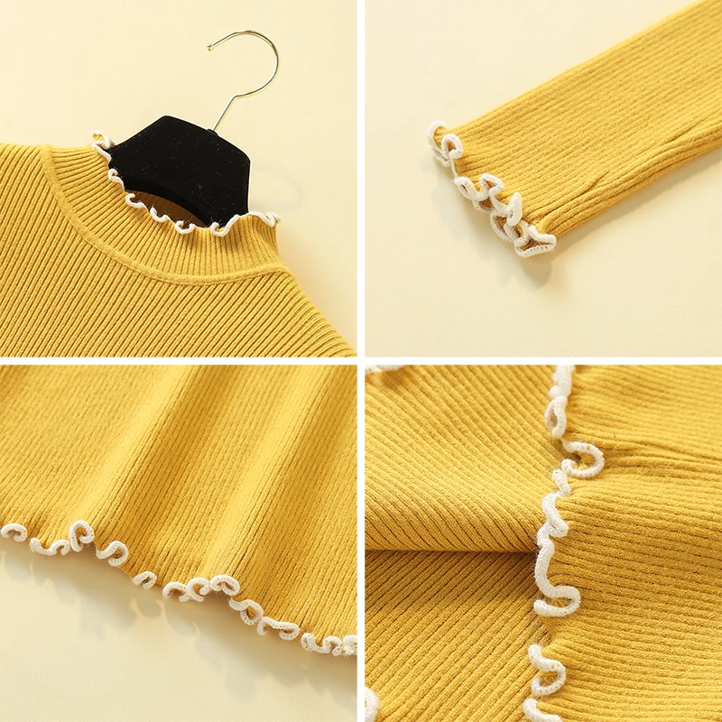 

Heliar Irregular Hem Turtleneck Knitted Pullovers Women Autumn Sweater Elastic Tops 2019 Autumn Winter Sweater Female