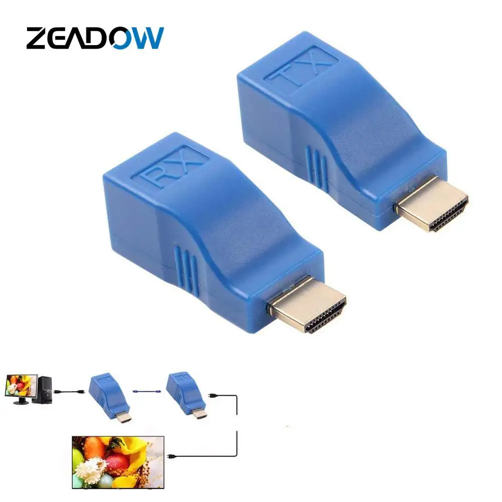 30 м/98 футов HDMI к RJ45 сетевой ретранслятор входит в комплект передатчик и приемник