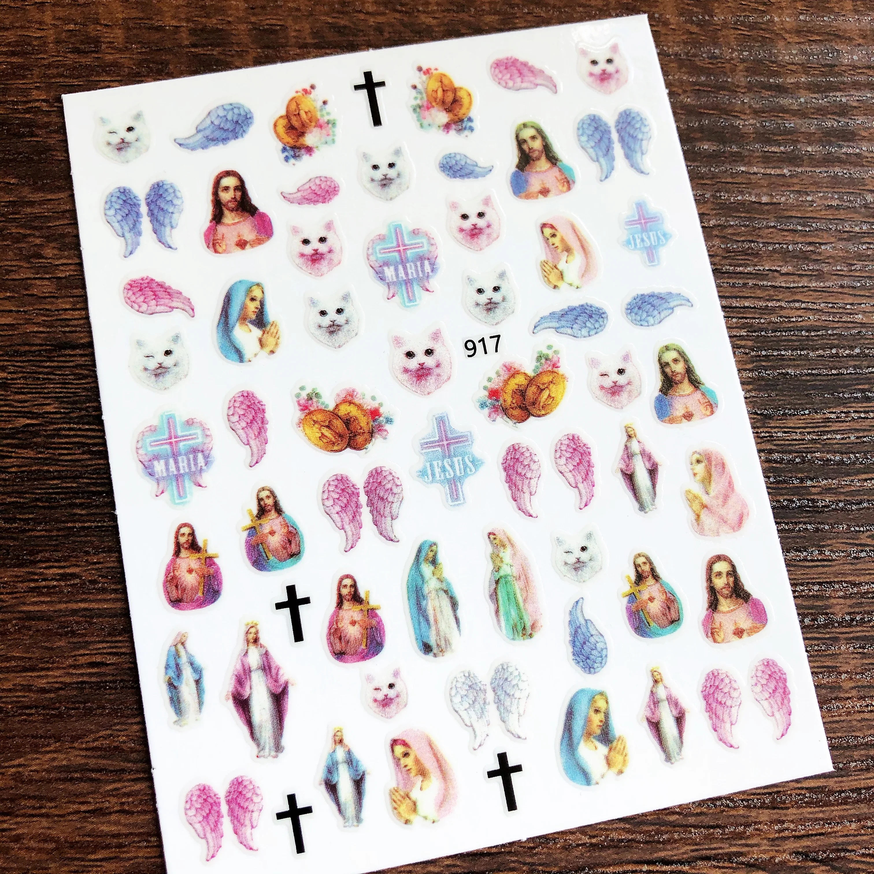3D наклейка для ногтей с мультяшным ангелом Иисусом украшение инструмент YL019 |