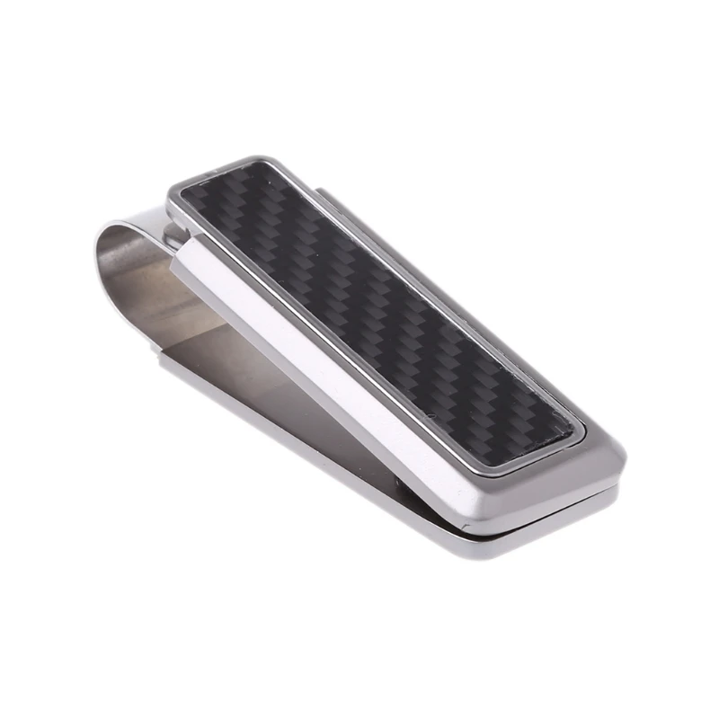 Мужской деловой кошелек из нержавеющей стали углеродного волокна зажим для