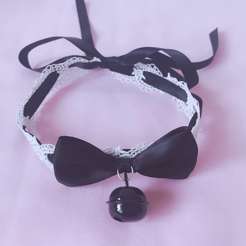 Женский обруч для волос с кружевами черный и большим бантом ручной работы |