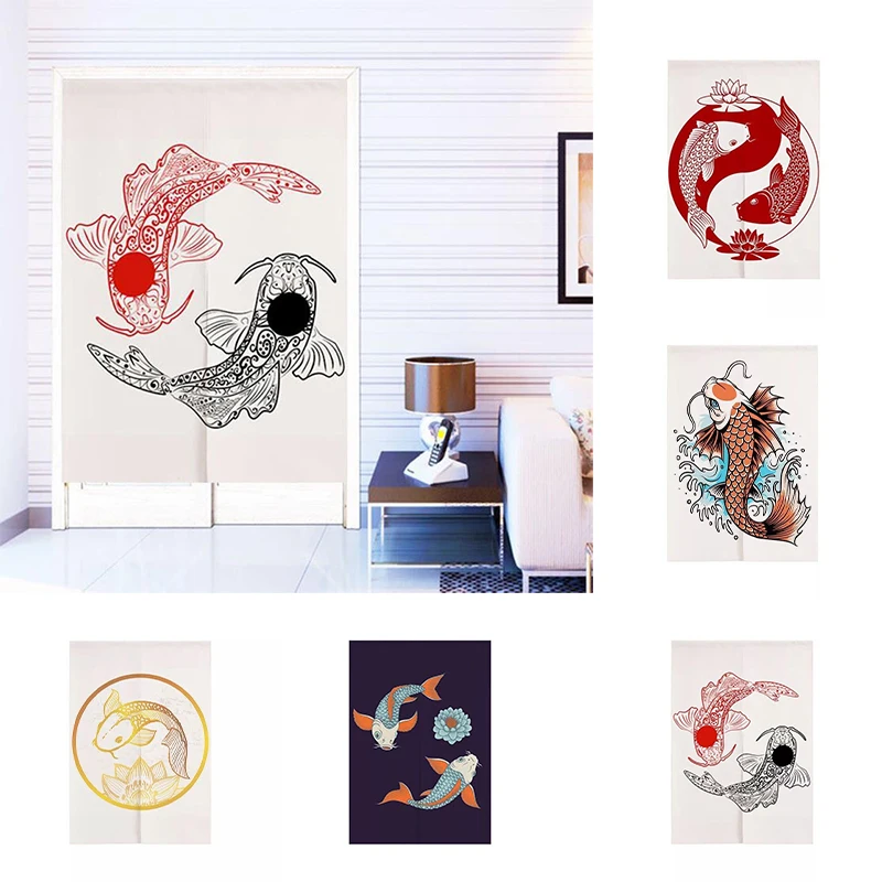 

Koi Door Curtain Bedroom Shelter Dust Hanging Curtain Half Panel Curtain Geomantic Curtain Decoration Doorway Hanging Curtain