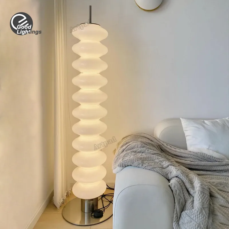 Nordic Floor Lamp Creative Gourd Glass Lampshade Design Night Light Led Bedside Lamp For Bedroom Living Room Decorative Lighting