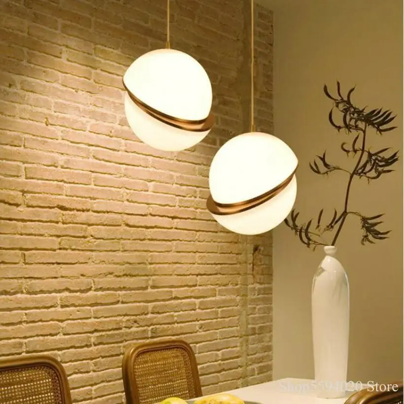 Светодиодный подвесной светильник в скандинавском стиле стеклянный шар лампа