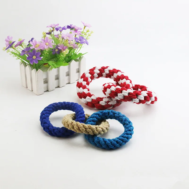 Хлопковая веревка плетеная игрушка собака щенок чистящие зубы жевательные