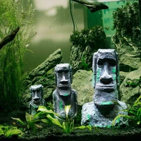 ancient easter island stone head aquarium ornament fish tank decoration accessories suitable for salt water and fresh water