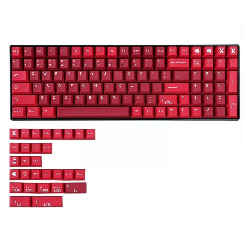 

129 S Profile Dye-sub Pbt Cap Only For Mx Switches Mechanical Board Red Series Caps Z4a8