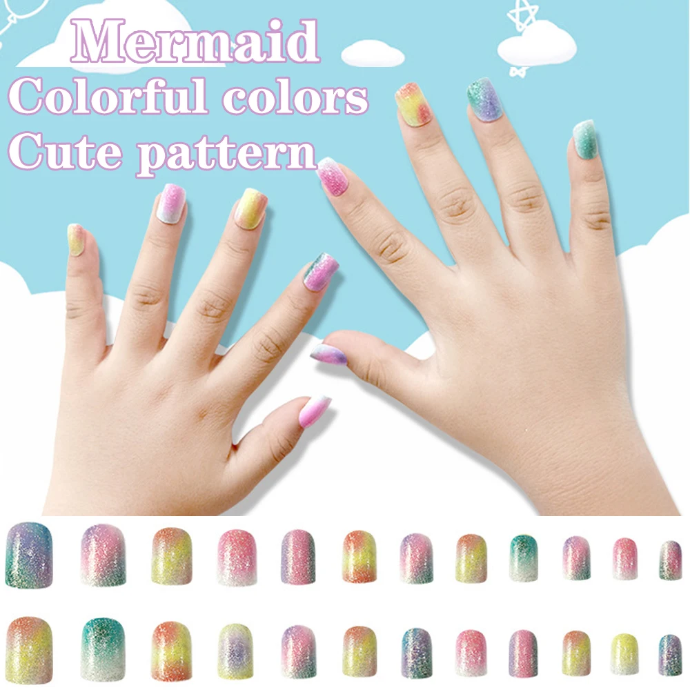 Детские накладные ногти красивые самоклеящиеся искусственные для маленьких