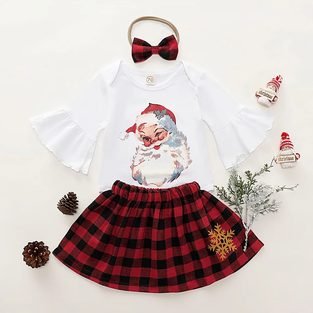 Комплекты одежды для маленьких девочек 2020 одежда первых рождественских