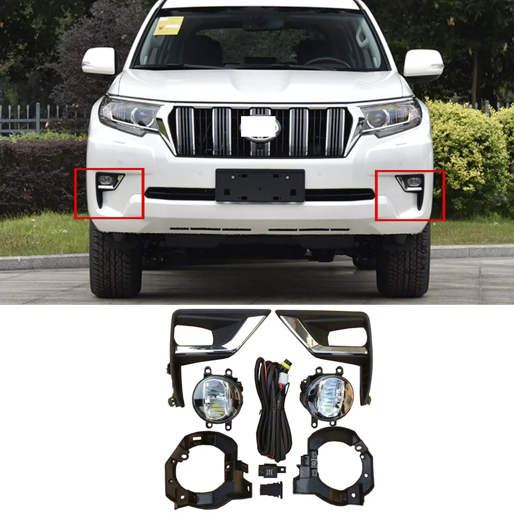 CAPQX 1 лот для Toyota Land Cruiser Prado 2018 дневные ходовые огни светильник DRL переднего