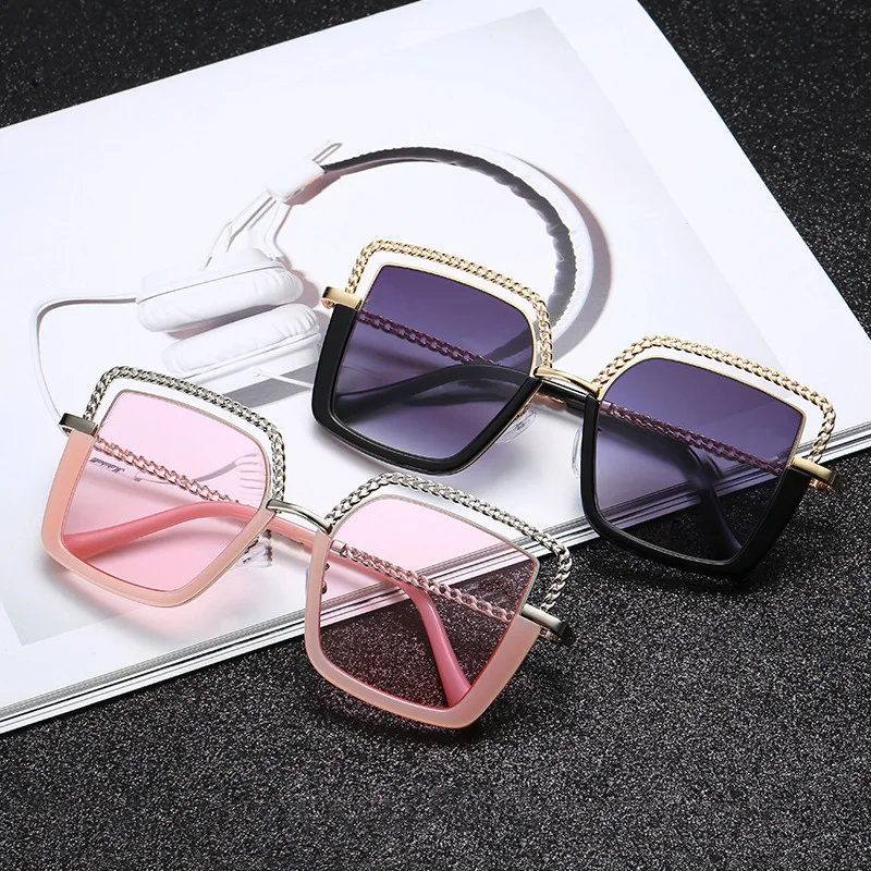 

Luxury Square Sunglasses Women Metal Half Frame Sun Glasses Brand Design Female Shades Ladies Fashion Trending Eyeglasses UV400