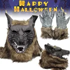 Латексная резиновая маска для волос в виде головы волка для костюмированной вечеринки