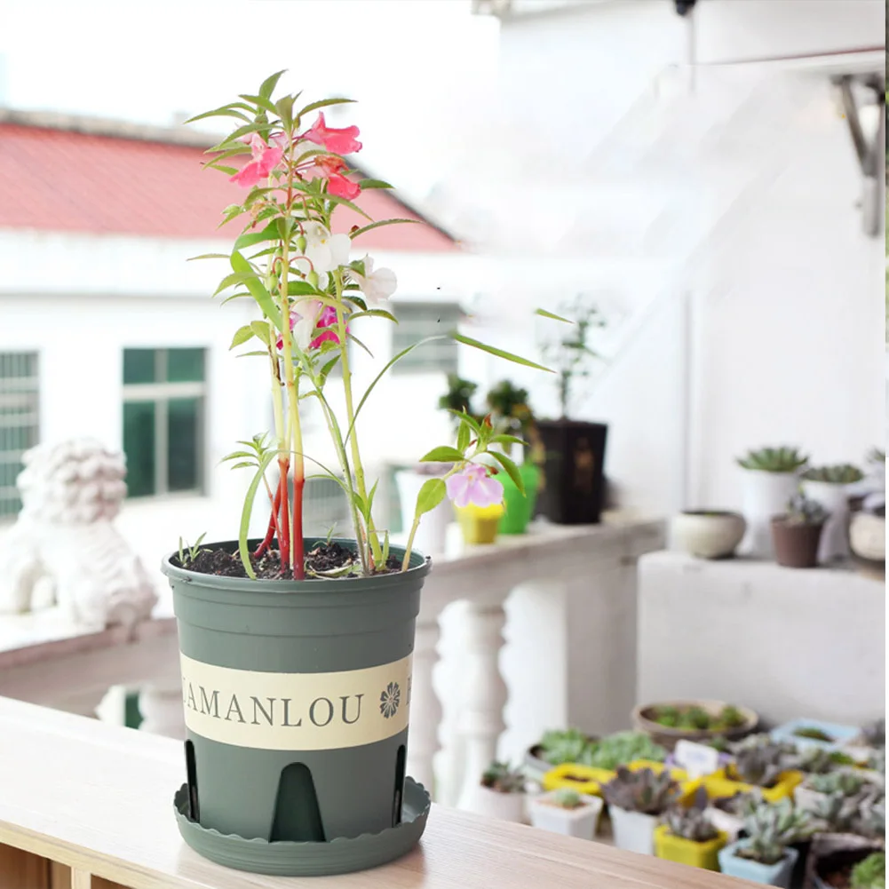 Цветочный горшок товары для сада пластиковый с зелеными корнями в скандинавском