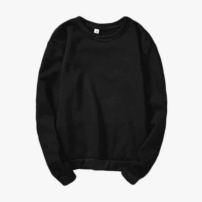 Hoodies Women Autumn VOGUE Printing solid color Sweatshirt O Neck Pullover Winter Female Tracksuit Plus Size Clothing - Цвет: Black