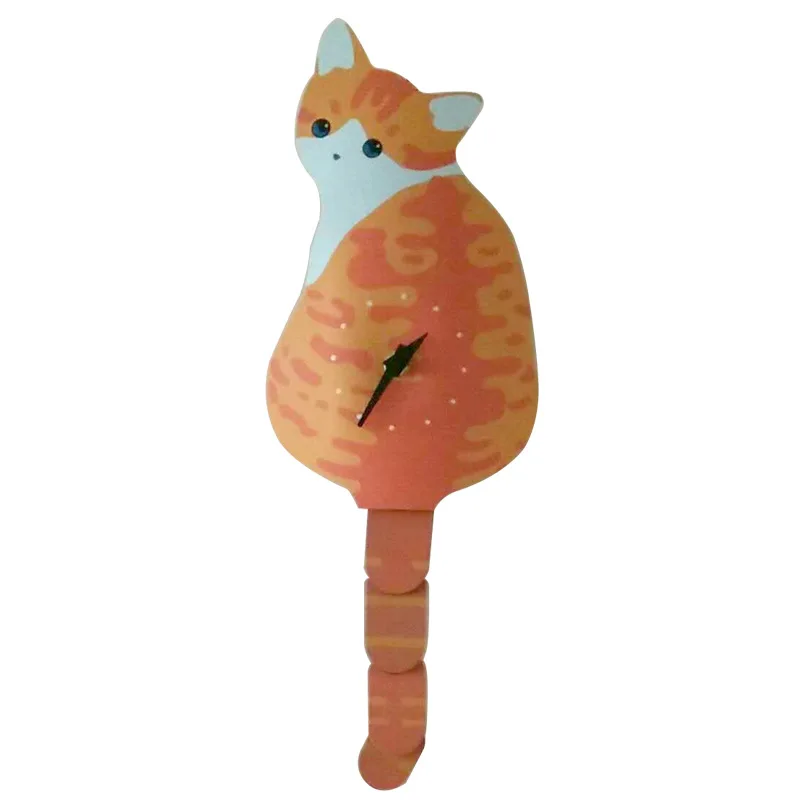 Yellow cat Креативные настенные часы, озорной кот, вогнутый хвост, яркие, сделай сам, для гостиной, для дома, настенные украшения, модные часы, детский подарок, забавные игрушки для кошек - Цвет: Yellow cat