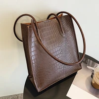 crocodile pattern large capacity bag 2021 new autumn fashion ladies luxury high quality one shoulder soft surface commuter bag