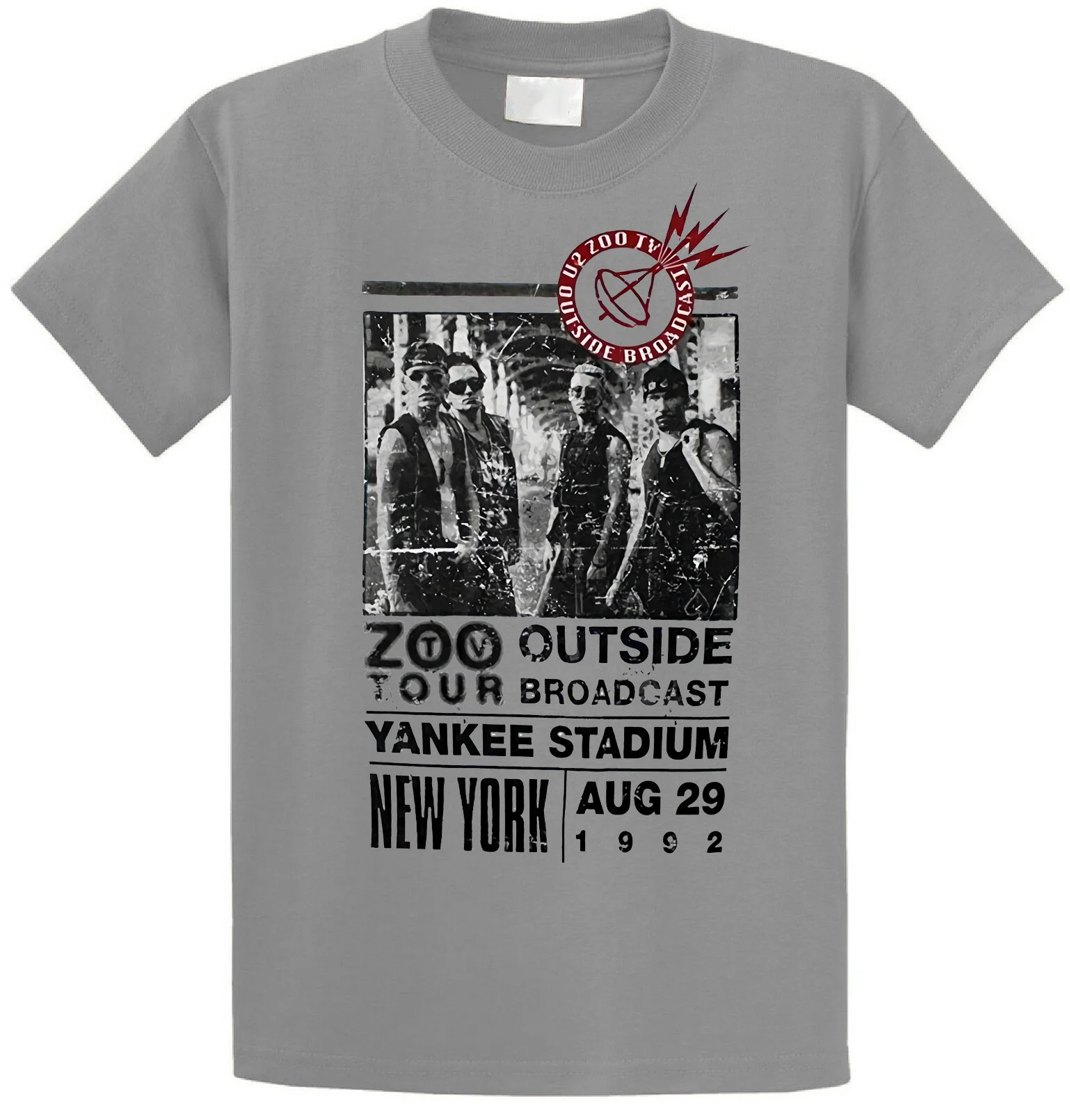 U2-Zoo 1992 Outside Tour-официальная мужская серая футболка импорт США - Цвет: Серый