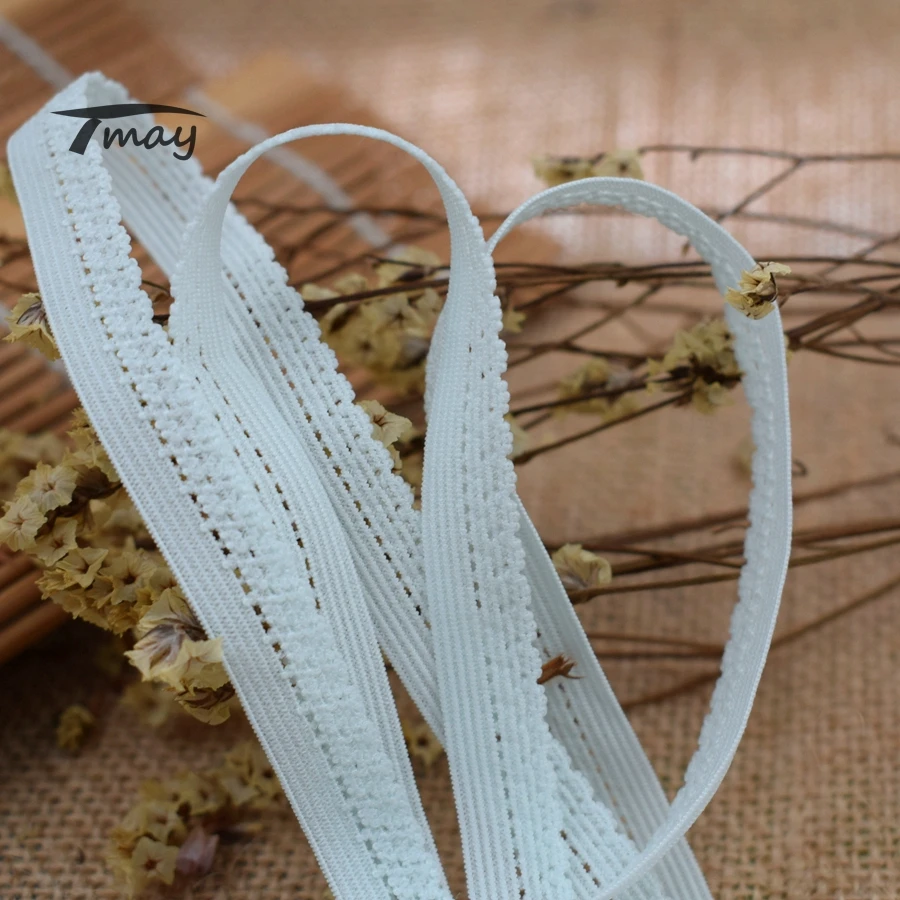 Светлые мягкие эластичные ленты #1551 8 ярдов/партия кружевная отделка эластичная